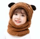 Kids Winter Panda Cap Wool Cap With Neck Warmer Attached.  KIDS WOOL CAP Cartoon Panda Baby