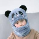 Kids Winter Panda Cap Wool Cap With Neck Warmer Attached.  KIDS WOOL CAP Cartoon Panda Baby