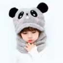 Kids Winter Panda Cap Wool Cap With Neck Warmer Attached.  KIDS WOOL CAP Cartoon Panda Baby