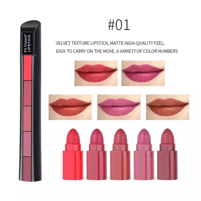 5 In 1 Huda Beauty Lipstick Shades - (Random shades)