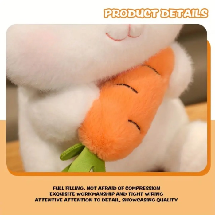 Adorable Plush Bunny & Carrot Pillow | Fluffy & Soft Stuffed Animal Plush Toy For Kids - 45 Cm - Image 6