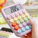 Colorful Mechanical Keyboard Calculator, Big Button LCD Display, Handheld (random color)cell operated