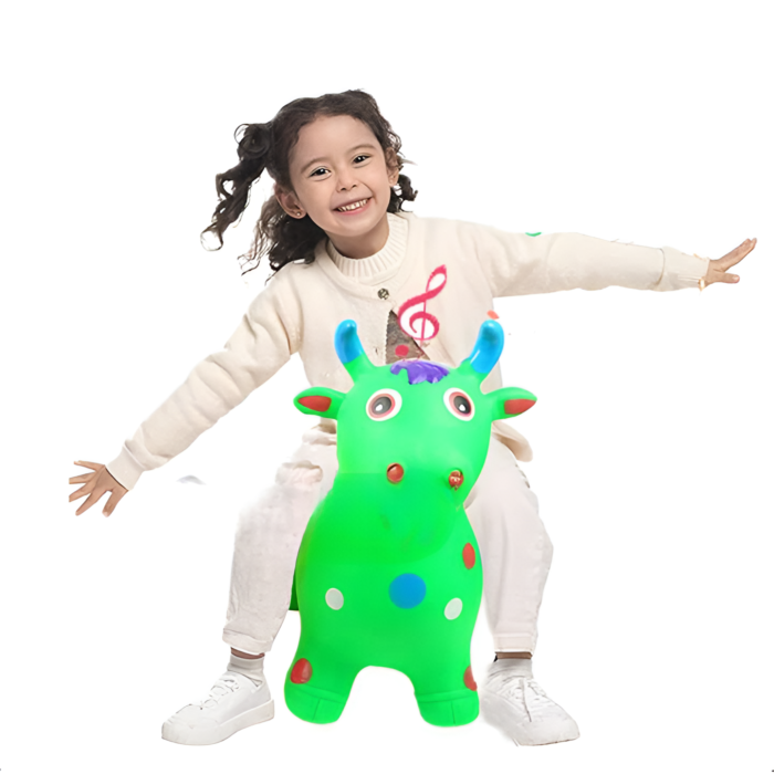 Kids Music Animal Jumbo Inflatable Air PVC Hopper Jumping Toy - Reindeer, Cow, Horse (Random color) - Image 7