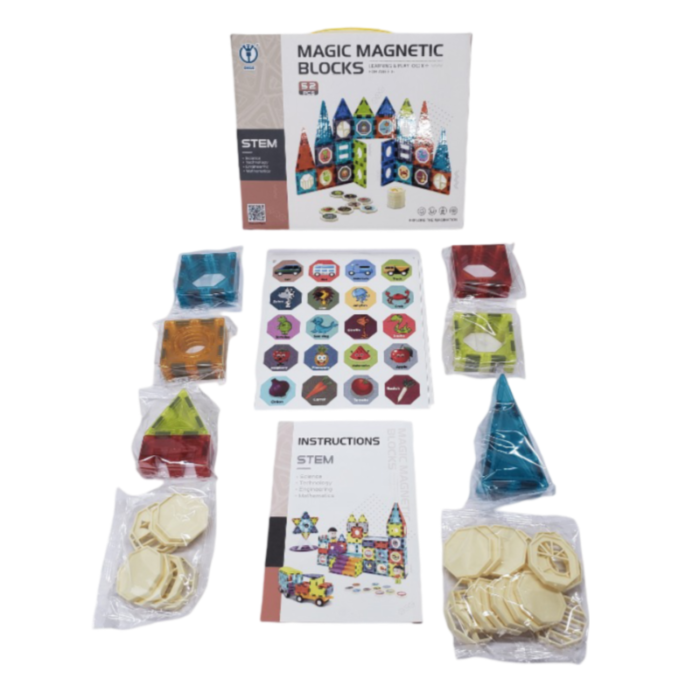 Magic Magnetic Blocks Construction & Building Set, Multicolor - Image 7