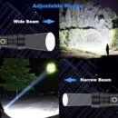 P 90 Super Light Rechargeable Flashlight High Lumens, High Power Led Flashlight, YM A72 P90 Powerful with Zoomable, Waterproof, Flashlight for Camping, Hiking, Emergencies