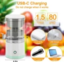 Portable Electric Juicer USB Charging Orange Lemon Fruit Blender Mini Household Juice Squeezer Mixer Citrus Juicer for Travel