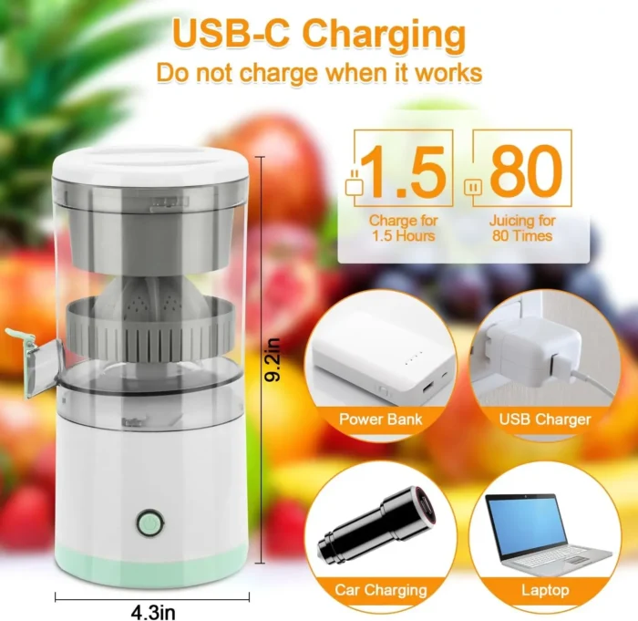 Portable Electric Juicer USB Charging Orange Lemon Fruit Blender Mini Household Juice Squeezer Mixer Citrus Juicer for Travel - Image 3