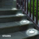 Disk Lights 8 LED Version Solar Powered Auto on off Outdoor Lighting