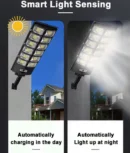 Outdoor Human Induction Motion Sensor Solar Street Lamp | Waterproof Remote Control Solar Street Light W789B-6