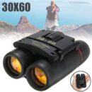 30x60 Compact Folding Binoculars, Folding Telescope With Clean Cloth and Carry Case for Kids, Adults, Outdoor, Travel, Birding, Birdwatching, Hiking, Sightseeing