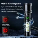 Ruilang  Portable Rechargeable Powerful LED Flashlight, Aluminum Alloy Zoom Flashlight