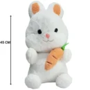 Adorable Plush Bunny & Carrot Pillow | Fluffy & Soft Stuffed Animal Plush Toy For Kids - 45 Cm