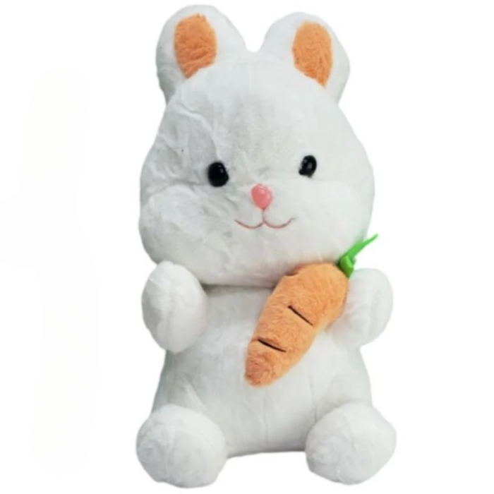 Adorable Plush Bunny & Carrot Pillow | Fluffy & Soft Stuffed Animal Plush Toy For Kids - 45 Cm