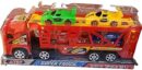 Double decker Trailer Truck | Car Carrier Truck with 4 Cars Included Toy for Kids (Random color)