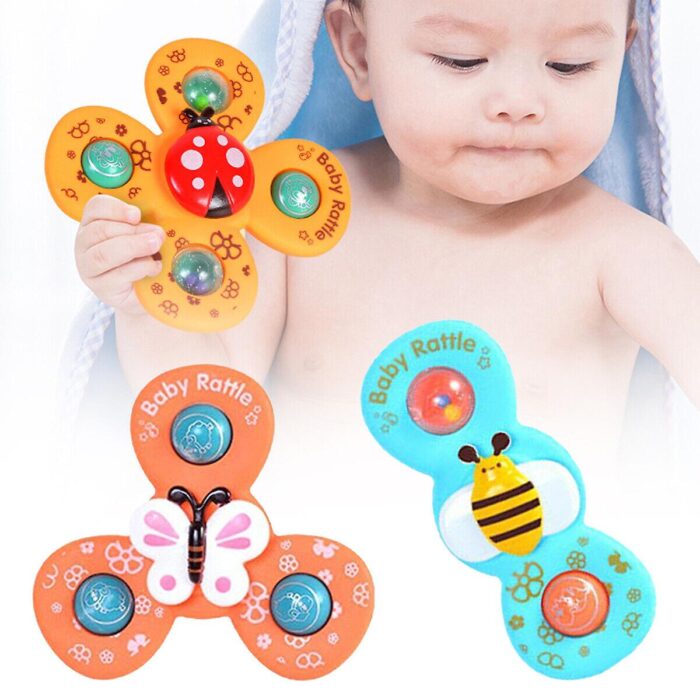 Baby Rattle 3Pcs/Sealed Bag 3x Baby Spinner Cartoon Toys  Spinning (random ) - Image 8