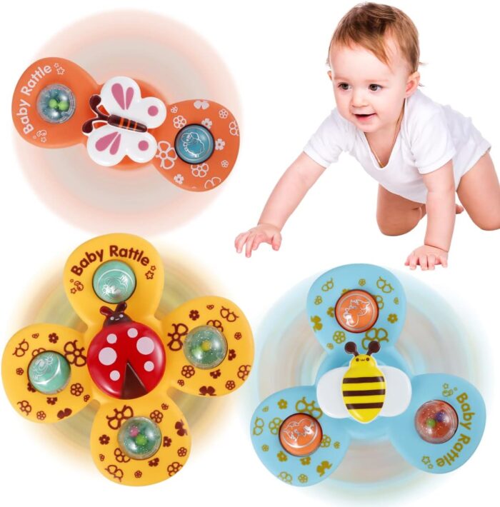 Baby Rattle 3Pcs/Sealed Bag 3x Baby Spinner Cartoon Toys  Spinning (random ) - Image 7