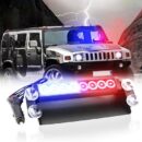 Car LED Red Blue Windshield Dash Emergency Police Strobe Lights