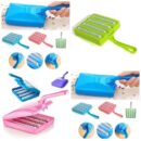 Plastic Handheld Carpet Roller Cleaning Brush Car Seats, Table Linen, Sofas, Bed Sheets, Carpet Roller Brush Cleaning with Dust Crumb Collector (Random color)