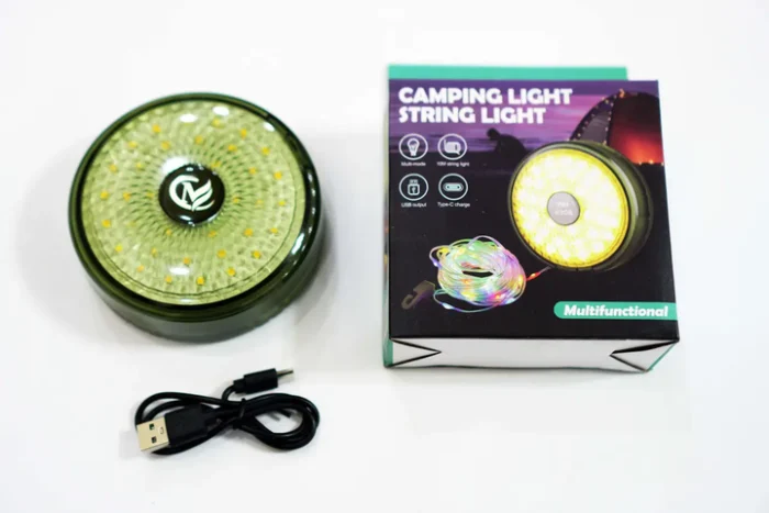 Hanging lantern with garland, camping atmospheric garland, rechargeable LED garland 9 m - Image 10