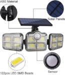 3 Head Motion Sensor 270 Wide Angle Illumination Waterproof  Solar Light | Outdoor Wall Lamp for Garden Garage