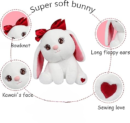 Princess style Bow Bunny Rabbit Plushie | Fluffy & Soft Stuffed Animal Plush Toy For Kids - 22 CM (Random color)