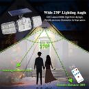 3 Head Motion Sensor 270 Wide Angle Illumination Waterproof  Solar Light | Outdoor Wall Lamp for Garden Garage