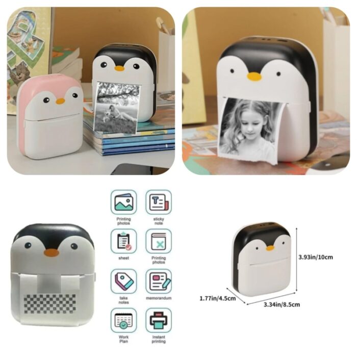 The Adorable Penguin Design Rechargeable Portable Mini Printer (random color) - Image 7