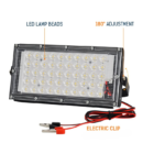 50 Watts LED Outdoor Flood Light Electric Clip  DC 12V Battery Operated