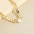 Pearl & Leaf Pendant  Korean Beautiful Pendent  (Golden)