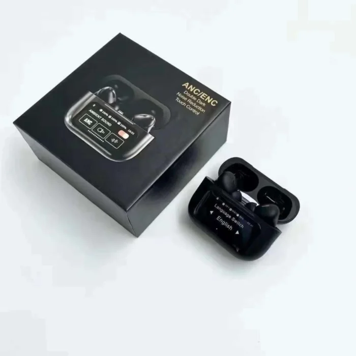 A9 Pro ANC/ENC Wireless Earbuds | Touch Screen Control | Double Dark Noise Reduction (black) - Image 3