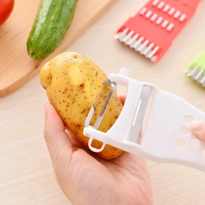 Multifunctional fruit Vegetables Peeler Grater Shredder Cutter - Pack of 3 (Random color) - Image 6