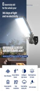 Outdoor Solar Garden Wall Light Infrared Sensor Light Garden Landscape Light with Intelligent Light Control