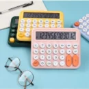 Calculator  | Mechanical Buttons  for Desktop financial accounting (random color)cell operated