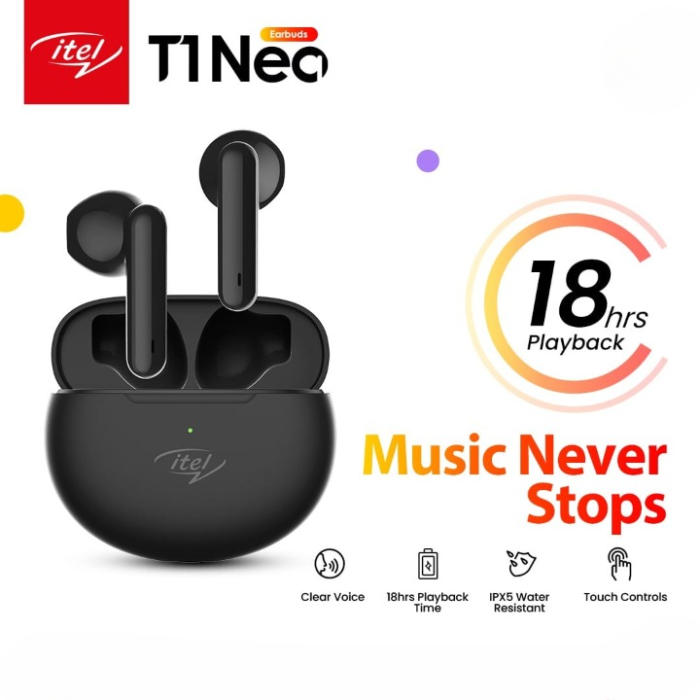 ITEL EARBUDS Model T1 NEO 18 hours playback