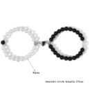 Pack of 2  Beads Black And White Couple Bracelet