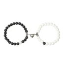 Pack of 2  Beads Black And White Couple Bracelet