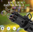 8 Hole Massive Bubble Gun_Gatling Bubble Machine 8 Hole Bubble Blower Automatic Bubble Maker Electric Bubble Gun (Random Color)