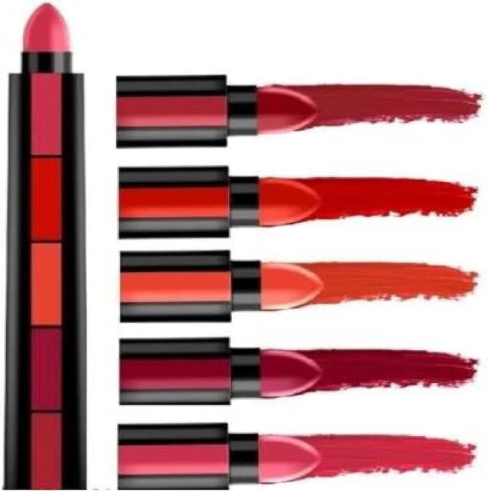 ( pack of 2 ) 5-in-1 Lipstick  | Five Shades In One| Long Lasting, Matte Finish| - Image 4