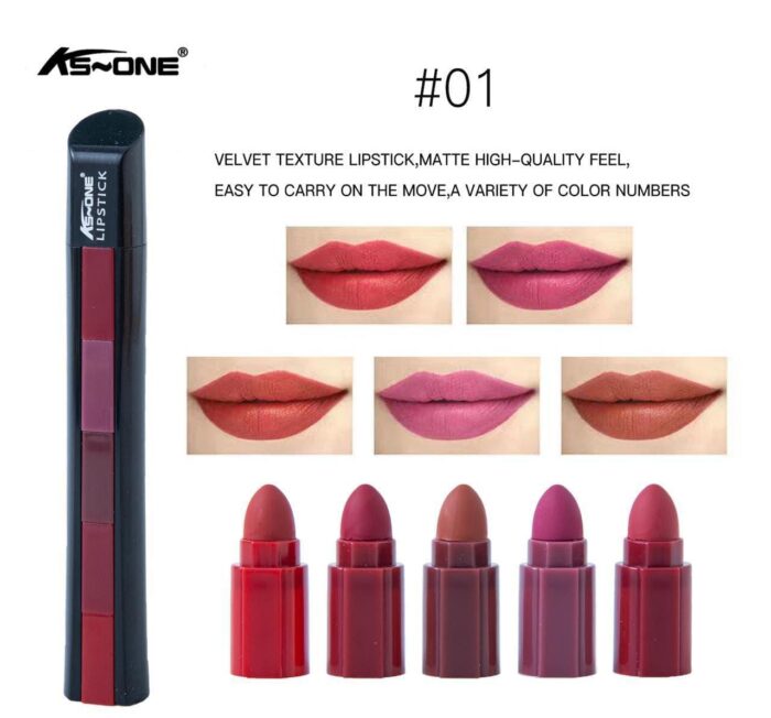 Ks ONE 5-in-1 Lipstick  | Five Shades In One| Long Lasting, Matte Finish - Image 5