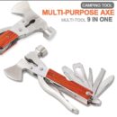 9 in 1 Stainless Steel Screwdriver Hatchet Axe Hammer Plier Pocket Hand Tool Portable Folding Outdoor Multi tool