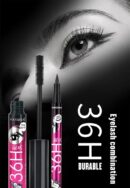 YANQINA Black Liquid Eyeliner + 3D Mascara (2 in 1)  Quick Drying Waterproof Non-smudge Eye Liner Pencil Makeup Set