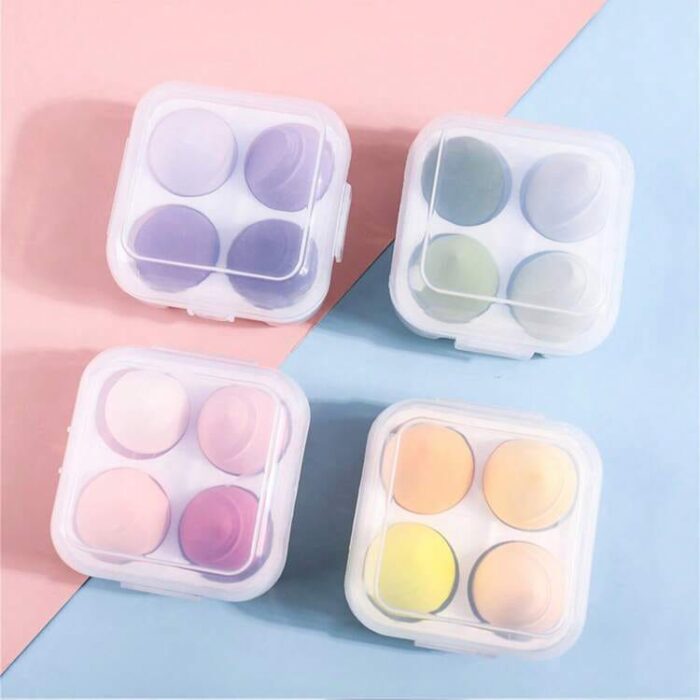 Pack of 4 – Beauty Blender with Plastic Case (random color)