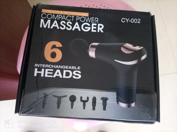 Compact Power Massager Gun with 6 Interchangable heads CY-002 - Image 3