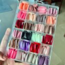 576 pcs nails with box ,Reusable Artificial nails, 24 different colours, beautiful fake nails With Glue  for Girls Women  (Random color)