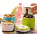 Stainless Steel Single Layered Lunch Box  For Kids and Adults (random color)