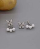 Butterfly Pearl Korean  Earrings For Girls