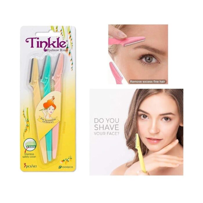 Pack of 3  Tinkle Eyebrow Razor Eyebrow Face Hair Removal & Shaper - Image 2