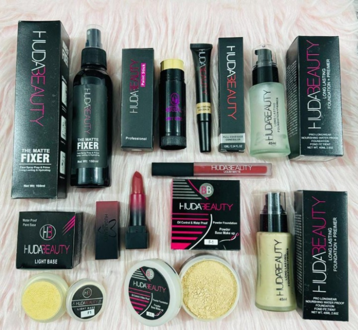 Huda Beauty Deal Pack Of 9 best deal for girls (Makeup Fixer , Stick Concealer ,Primer , Lipstick) - Image 2