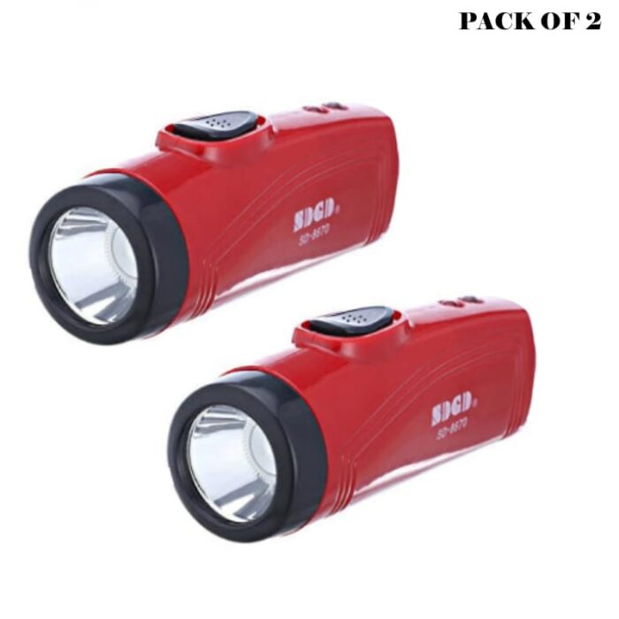 Pack Of 2  Portable Super Bright USB Rechargeable Multifunction Flashlights SD-8670 - Image 5