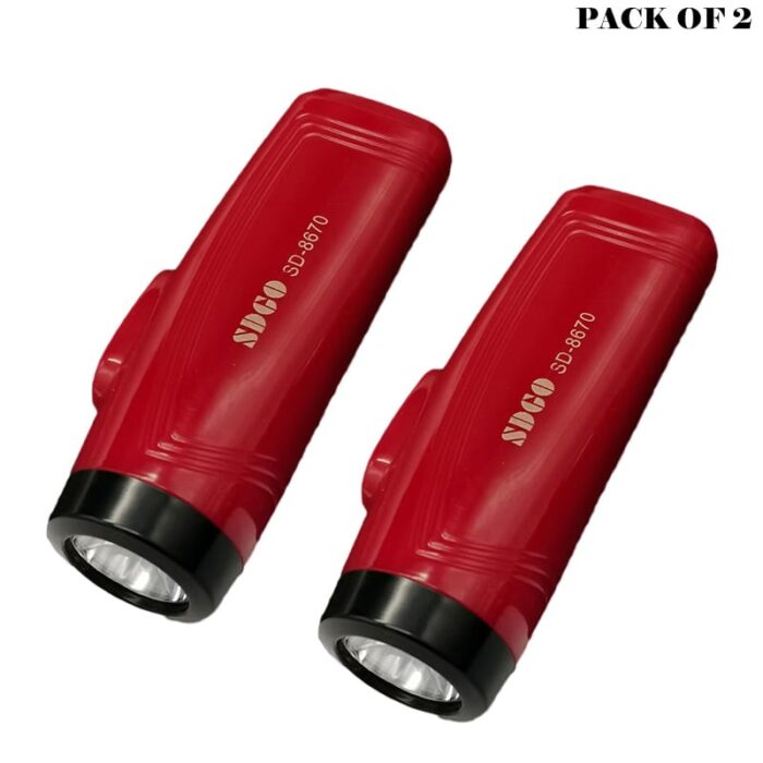 Pack Of 2  Portable Super Bright USB Rechargeable Multifunction Flashlights SD-8670 - Image 10